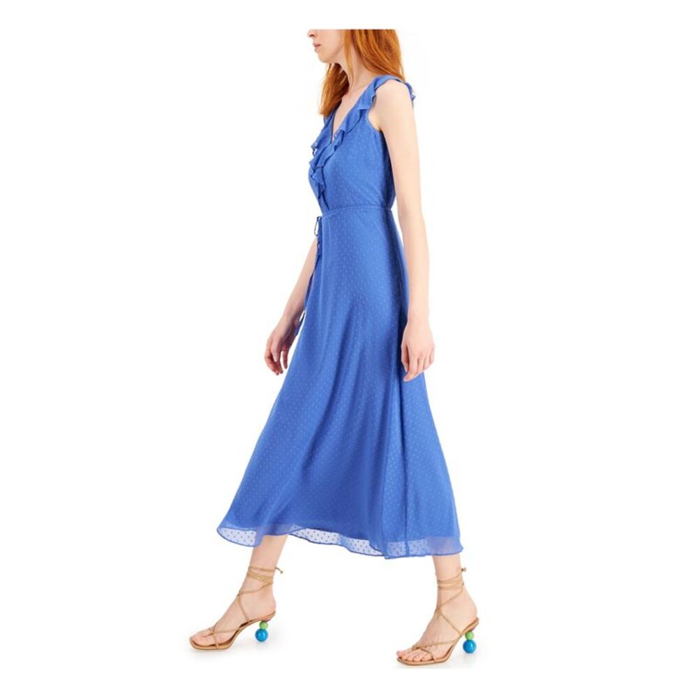 INC DRESS Womens Belted Neckline Sleeveless V Neck Maxi Fit + Flare Dress - Picture 3 of 3